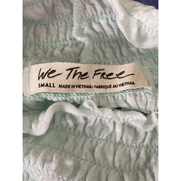 Free People Womens Caroline Gathered Mock Turtleneck in Aqua Size Small - Picture 6 of 8